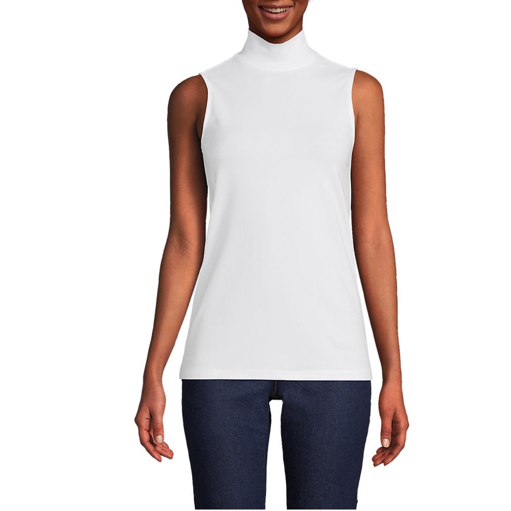 COPY - Women's Lightweight Jersey Sleeveless Mock white